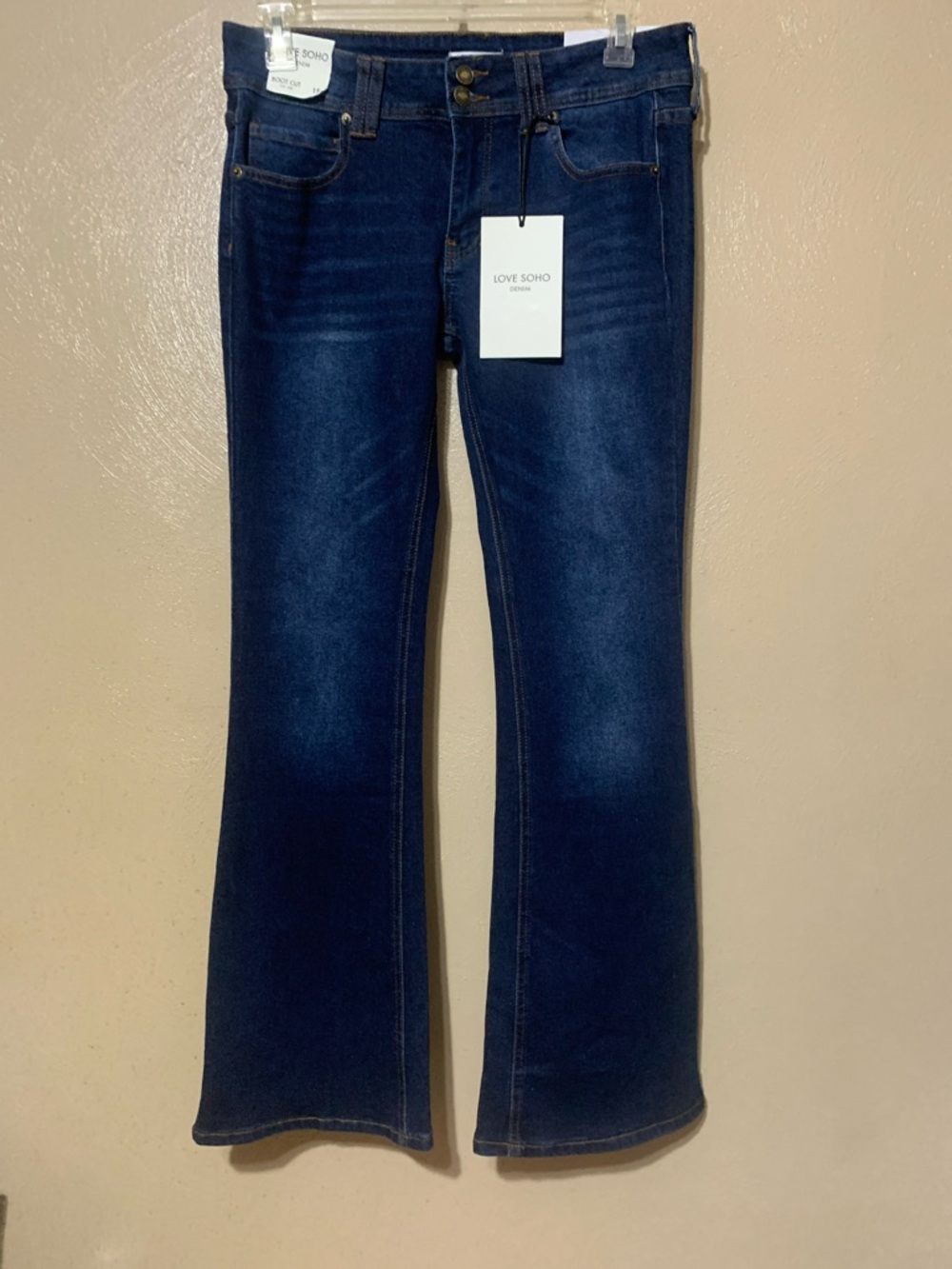 Love SOHO size 15 Dark Blue Flare Jeans - Mid Rise Stretch NWT